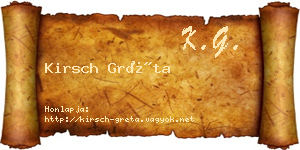 Kirsch Gréta névjegykártya